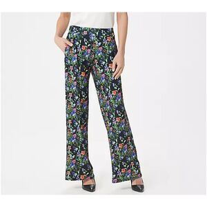 BROOKE SHIELDS‎ Timeless Flat Front Wide-Leg Pants Summer Bouquet 3X NEW A350165